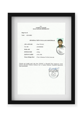 Biyosidal Ürün Uygulayıcı Sertifikası